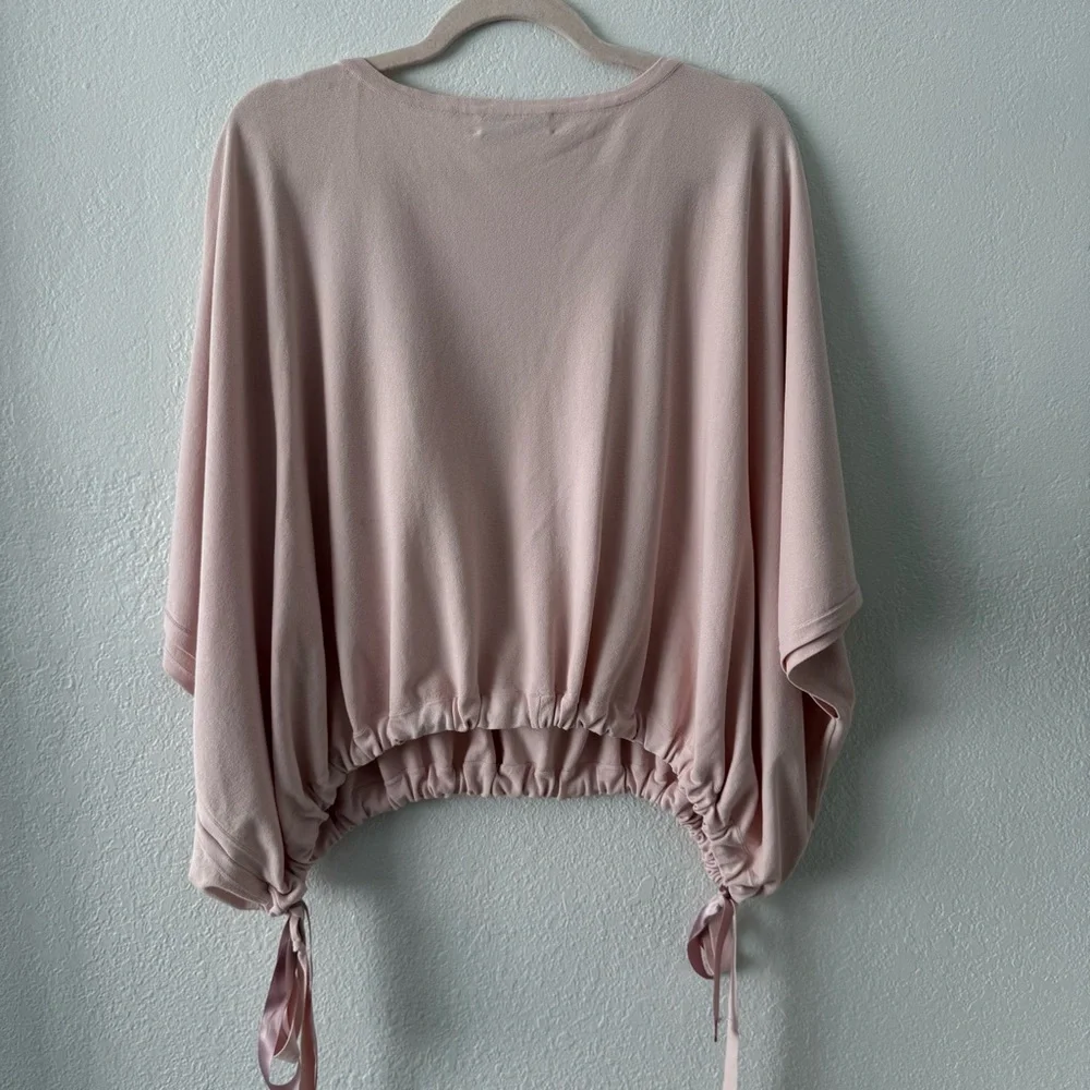 Milly Elastic Tie Hem Pink Top Boat Neck Oversized Size Small - Picture 6 of 11